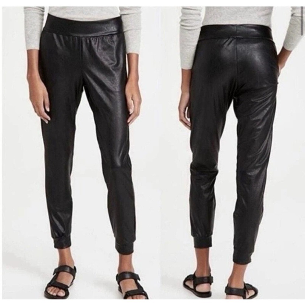 Commando Faux Leather Joggers‎ Black High Waisted Small